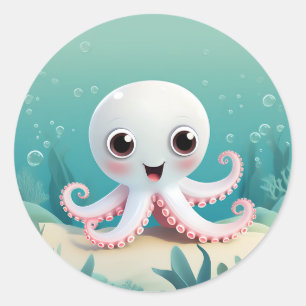 Baby Octopus Runder Aufkleber
