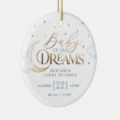 Baby of our Dreams Blue Baby's First Christmas Keramik Ornament (Rechts)