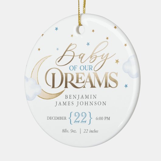 Baby of our Dreams Blue Baby's First Christmas Keramik Ornament (Links)