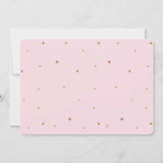 Baby of our Dreams Moon and Stars Pink Baby Shower Einladung (Rückseite)