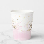 Baby of our Dreams Moon and Stars Pink Baby Shower Pappbecher (Rechts)