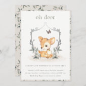 Baby Oh Hirsch Blumengebäck jedes Alter Geburtstag Dankeskarte (Vorne/Hinten)