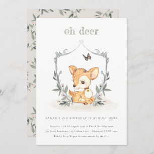 Baby Oh Hirsch Blumengebäck jedes Alter Geburtstag Dankeskarte