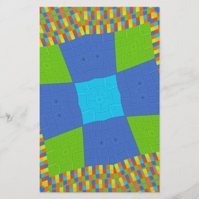 Baby Öko green Checkered Blue Cyan (Vorderseite)