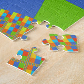 Baby Öko green Checkered Blue Cyan Puzzle (Seite)