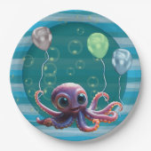 Baby-Oktopus-Papierplatte Pappteller (Vorderseite)