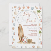 Baby On Board | Arch Frame Beach Baby Shower Einladung (Vorderseite)