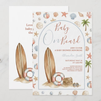 Baby On Board | Arch Rahmen Strand-Baby-Party Einladung