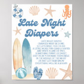 Baby On Board Baby Showdusche Spät Night Diapers G Poster (Vorne)