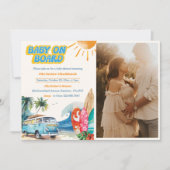 Baby On Board Beach Baby Dusche Foto Einladung (Vorderseite)