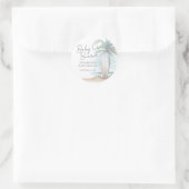 Baby On Board Beach Baby Shower Runder Aufkleber (Tasche)