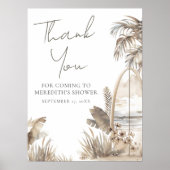 Baby On Board Beach Baby Shower Thank You Poster (Vorne)