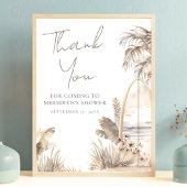 Baby On Board Beach Baby Shower Thank You Poster