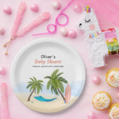 Baby on board Beach Surfing Baby Dusche Pappteller (Party)