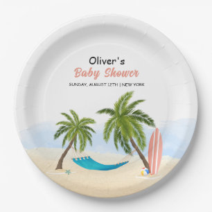 Baby on board Beach Surfing Baby Dusche Pappteller