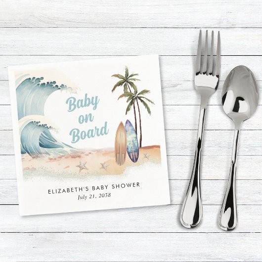 Baby on board Beach Surfing Baby Dusche Serviette