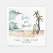 Baby on board Beach Surfing Baby Dusche Serviette (Vorderseite)