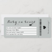 Baby On Board Boarding Pass Schwangerschaft Ankündigung (Vorderseite)