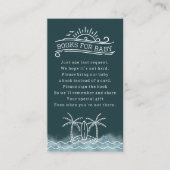 Baby on board Book Request Slate Blue Baby Dusche Begleitkarte (Vorderseite)