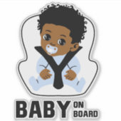 Baby On Board Car Seat African American Boy Aufkleber (Vorderseite)