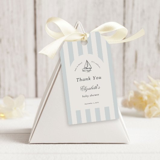 Baby On Board Elegant Blue Sailboat Geschenkanhänger