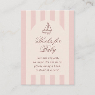 Baby On Board Elegant Pink Sailboat Books For Baby Begleitkarte