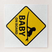 Baby on Board funny baby design with surf board Puzzle (Horizontal)