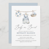Baby on Board Nautical Baby Shower Einladung (Vorne/Hinten)