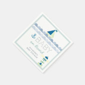 Baby on Board Nautical Blue Boy Baby Shower Serviette (Ecke)