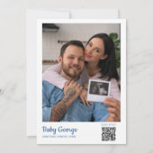 Baby On Board Nautical Shower Photo QR Code Einladung (Rückseite)