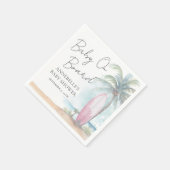 Baby On Board Pink Beach Baby Shower Serviette (Ecke)