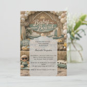Baby on Board retro beach Baby Shower Einladung (Stehend Vorderseite)