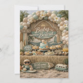 Baby on Board retro beach Baby Shower Einladung (Rückseite)
