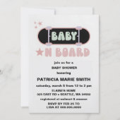 Baby on Board Skateboard Baby Shower party Invitat Einladung (Vorderseite)