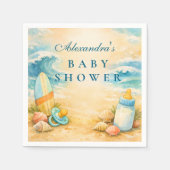 Baby On Board Surf Baby Shower Serviette (Vorderseite)