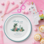 Baby On Board Surf Beach Baby Shower Pappteller (Party)