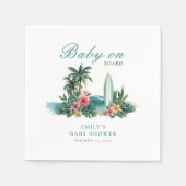 Baby On Board Surf Beach Baby Shower Serviette (Vorderseite)