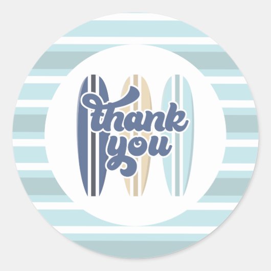 Baby on board Surfboard Baby Showroom Vielen Dank Runder Aufkleber (Vorderseite)