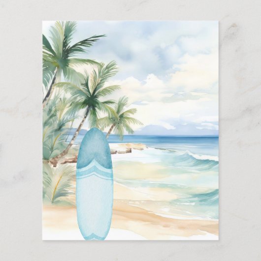 Baby on Board Surfbrett Baby Showeinladung (Rückseite)