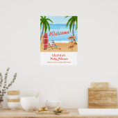 Baby on board surfing Baby Dusche Empfang Poster (Küche)