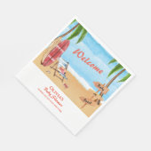 Baby on board surfing Baby Dusche Empfang Serviette (Ecke)