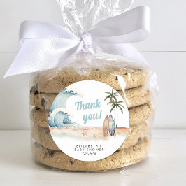 Baby on Board Surfing Beach Baby Dusche Vielen Dan Runder Aufkleber