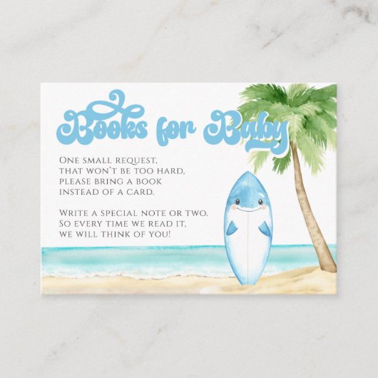 Baby on Board Surfing Boy Baby Shower Books Begleitkarte (Vorderseite)