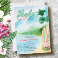 Baby on Board Watercolor Surfen Strand Baby Shower