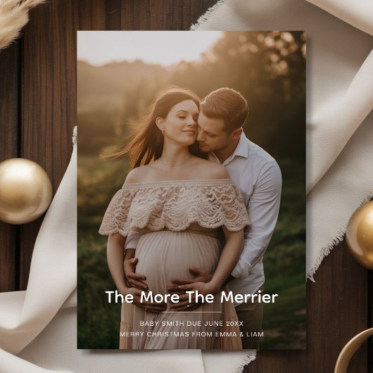 Baby On Board Weihnachtsankündigung Foto Karte