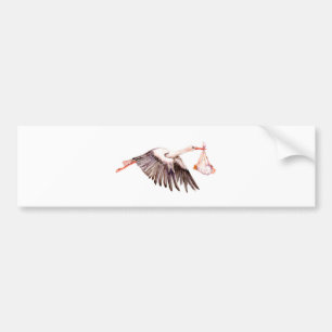 Baby on Stork Autoaufkleber