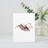 Baby on Stork Postkarte (Stehend Vorderseite)