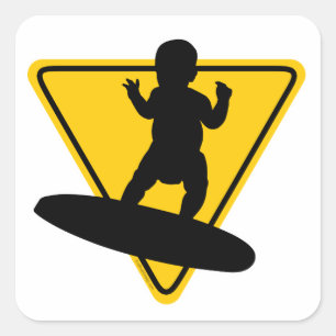 Baby on (Surf) Board Quadratischer Aufkleber