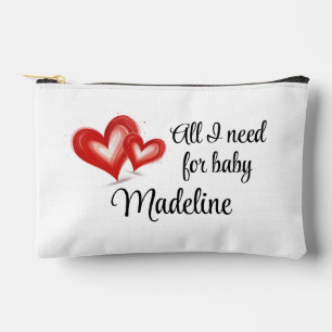 Baby-On-The-Go-Tasche, Herzen, Personalisiert Zubehörtasche