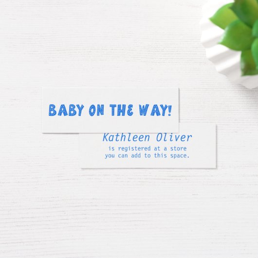 Baby on Way Dotted Blue Gift Registrierungskarte (Schreibtisch)